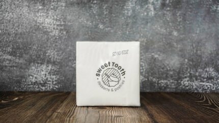 25cm*25cm 1/4 Fold white Cocktail napkins custom napkins