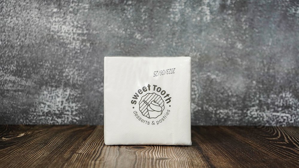 770497ee-79c1-4d87-a619-62df42cb1bc1 25cm*25cm 1/4 Fold white Cocktail napkins custom napkins - Image 1